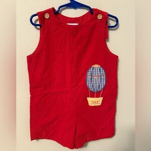 Little English Red Jon Jon With Hot Air Balloon Patch